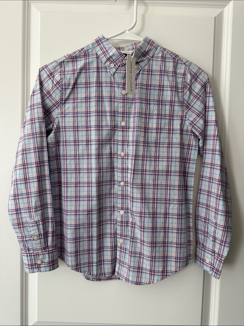 New Janie & Jack Blue Button Down Shirt, Size 10.